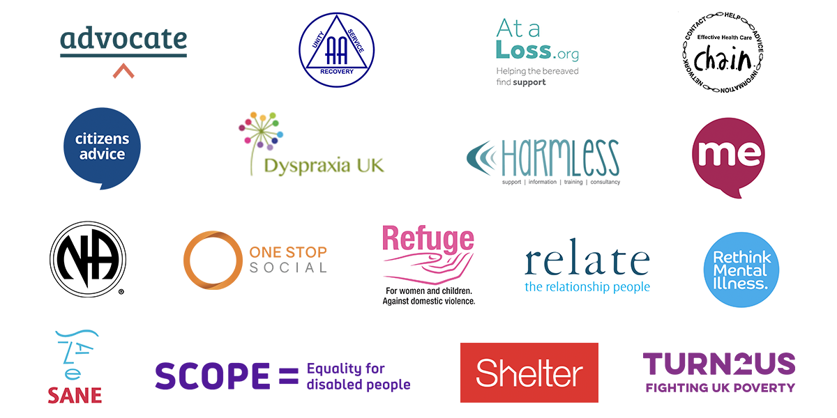 logos of support organisations we work with