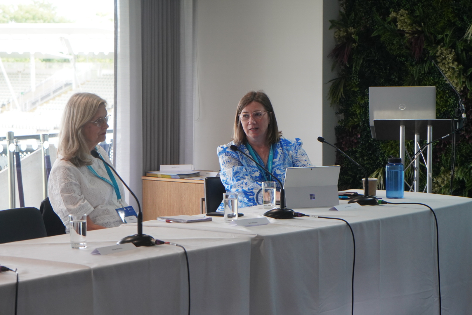 Sarah McClinton, Chief Social Work for Adults at the Department for Health and Social Care (left) and Sarah Blackmore, Executive Director for Professional Practice and External Engagement, Social Work England (right) pictured at the Social Work England roundtable.